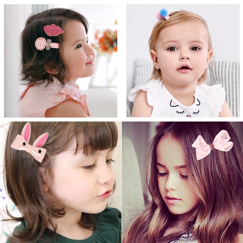 Set isi 10/18pcs -Hair Clips Girls Baby Klip Rambut Anak Birthday Hadiah Box kuncir rambut anak