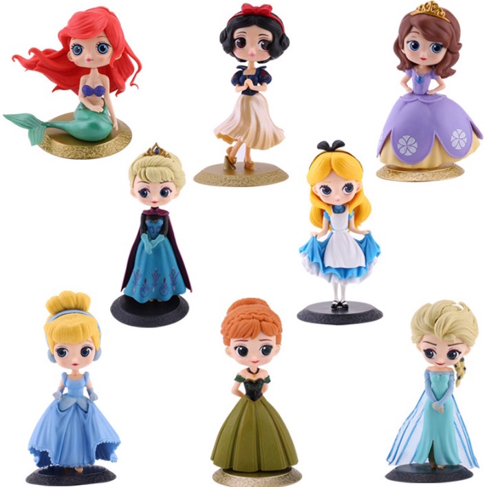 Action Figure Cake Topper Disney Princess Ariel Elsa Cinderella Hiasan Kue Ultah