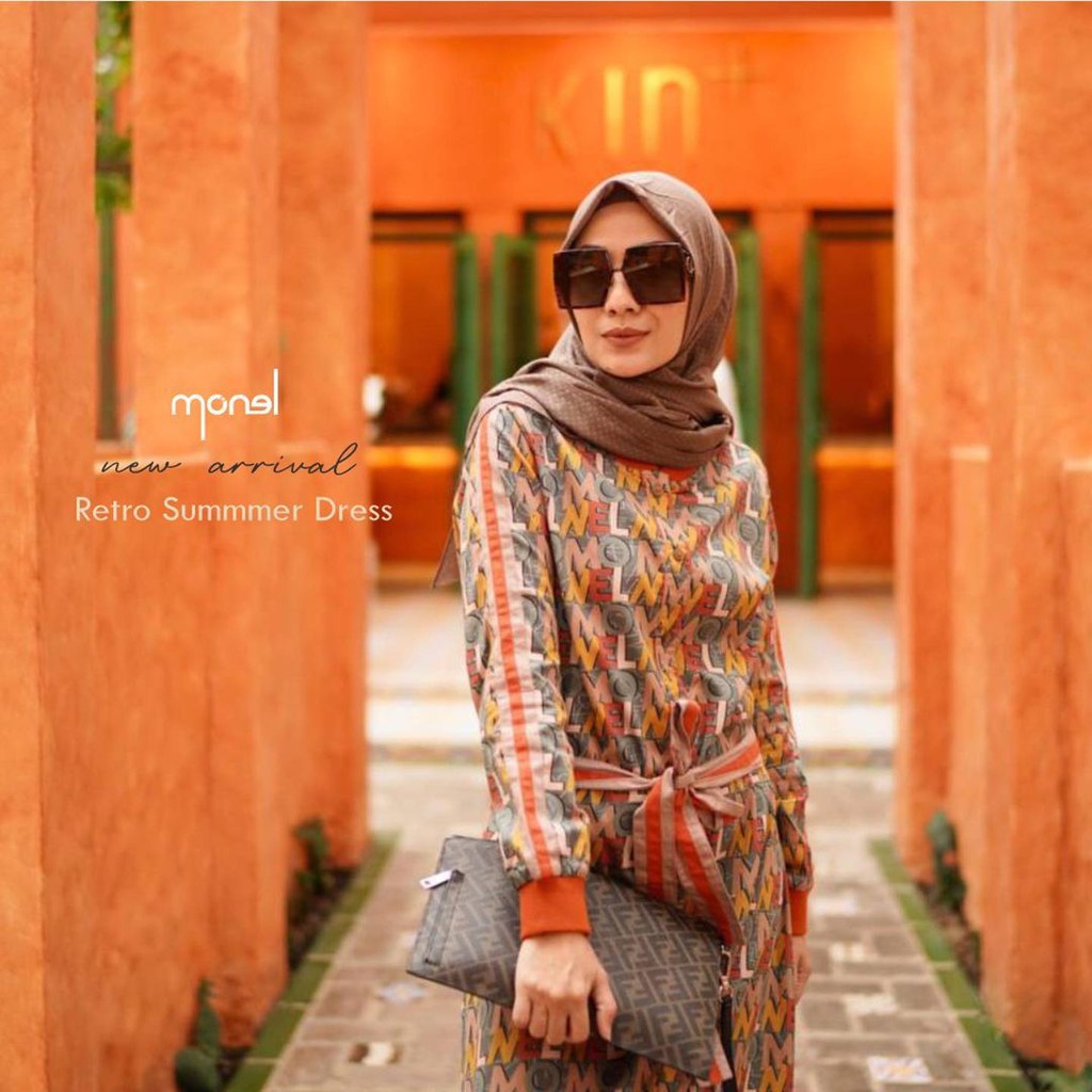 Retro Summer Dress Monel - Dress Wanita