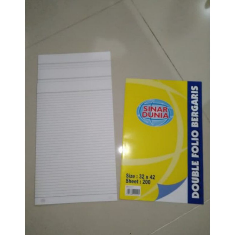 

Kertas Double Folio/polio bergaris SIDU/ Per 10 Lembar