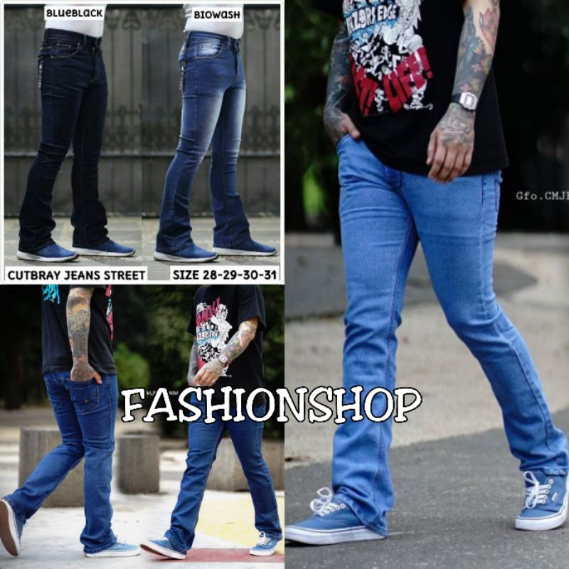 Celana Jeans Pria Cutbray Blueblack bioblit biowash cutbray premium
