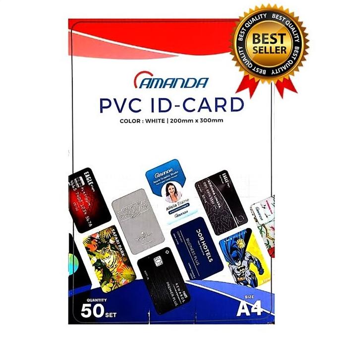 

KERTAS PVC INSTANT ID CARD A4 50 Sheet Merk Amanda per pak
