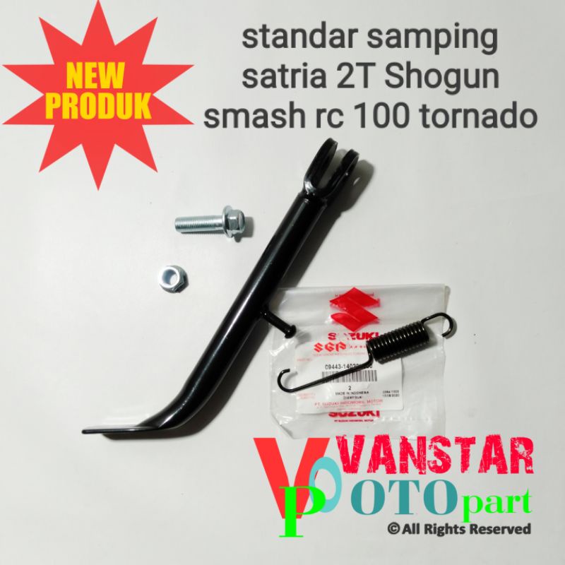 standar samping satria 2 tak shogun smash tornado rc 100