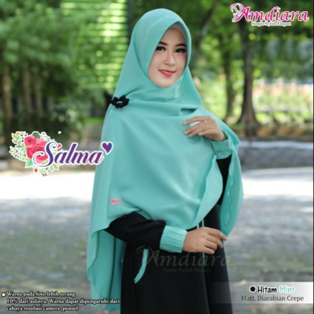 Salma syari/gamis syari/ori amdiara/gamis crepe/gamis set khimar/longdress/busana muslim wanita/dres