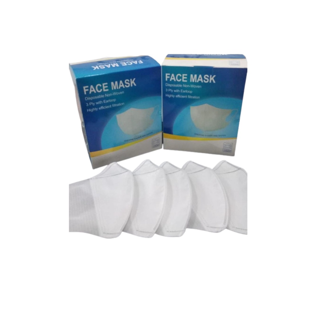 Masker Duckbill 3 Ply Face Mask 1 Box Isi 50 Pcs