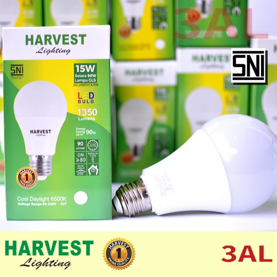 15W HARVEST LIGHTING Lampu Bohlam LED A Bulb  15 Watt Lampu Hemat Energi Original Bersertifikasi SNI dan Bergaransi