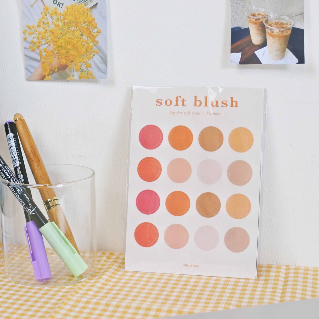 

SHINSDAY 49 small dots & 16 large dots Transparent Sticker untuk Journal Bujo atau buku catatan