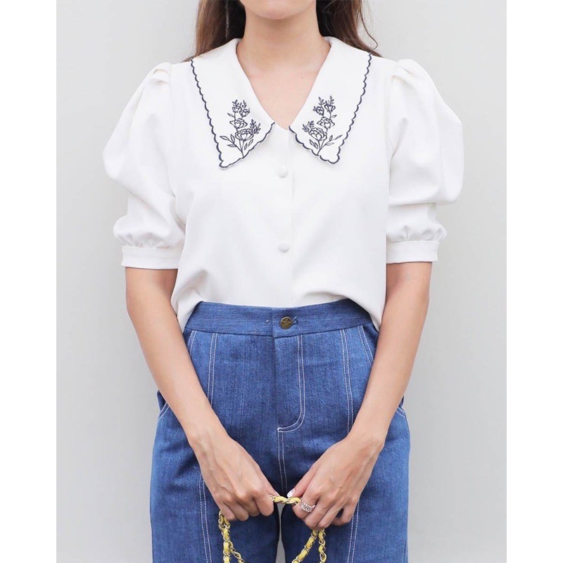 Flomors Retro Top in White