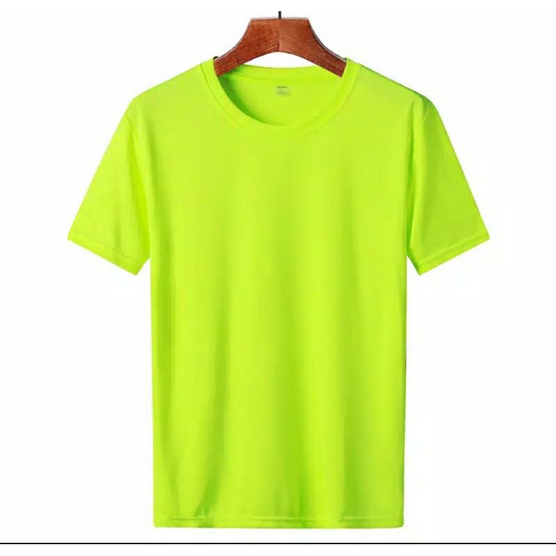 KAOS POLOS LENGAN PENDEK COTTON COMBED 30S WARNA HIJAU STABILO