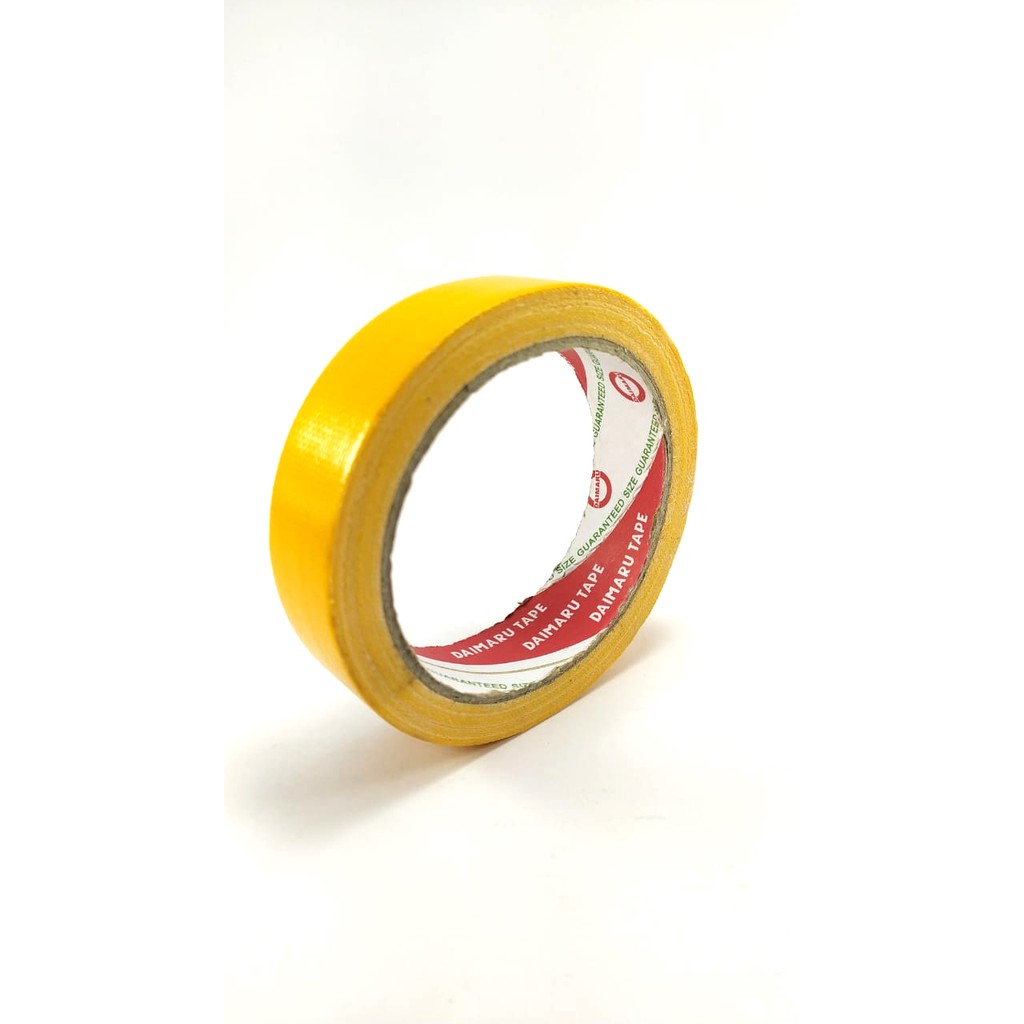 DAIMARU CLOTH TAPE WARNA / LAKBAN KAIN WARNA UKURAN 24mm X 12M - 1PCS [Kuning]