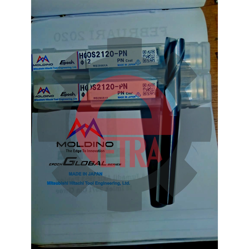 

ENDMILL 2 FLUTE 12 MM Moldino Jepang PN Coating Cutter Carbide Router