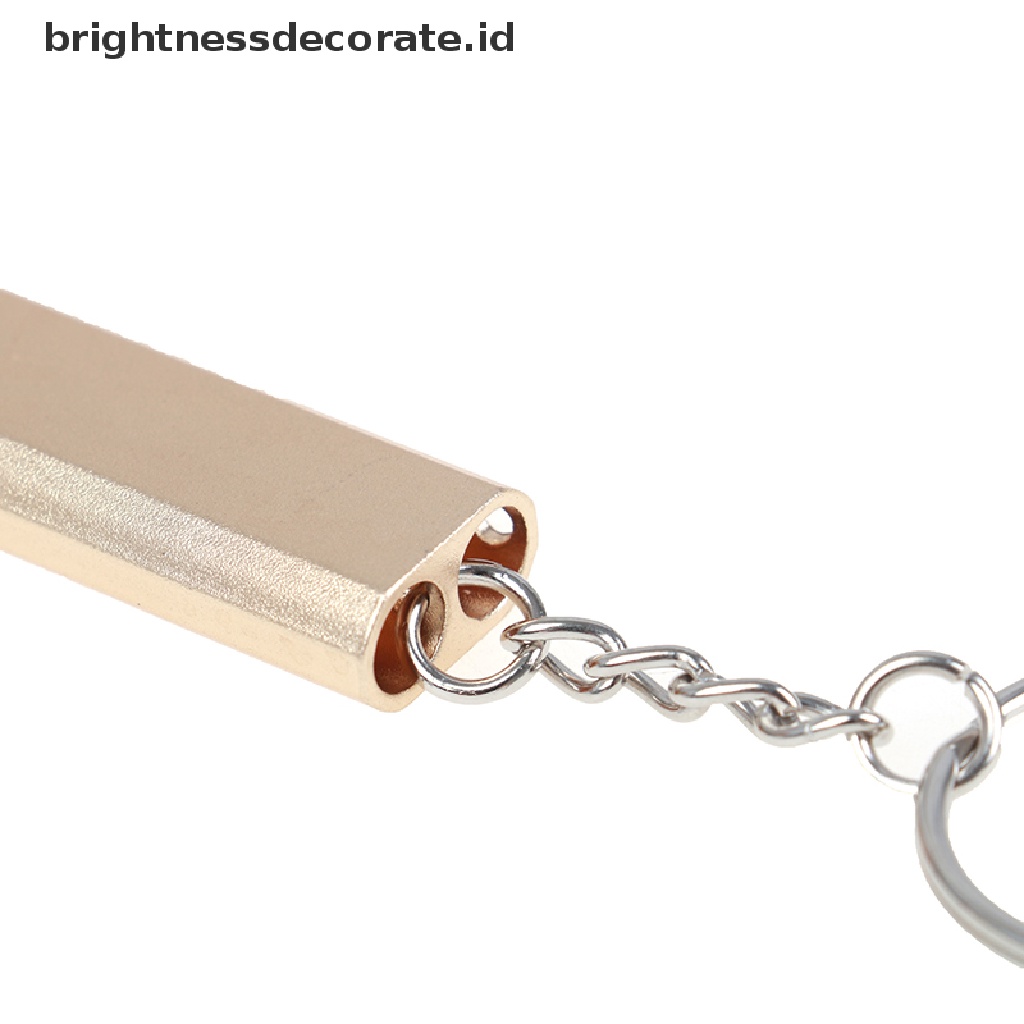 [birth] Alloy Aluminum Emergency Survival Whistle Outdoor Camping Hiking Tool W/Keychain  [ID]