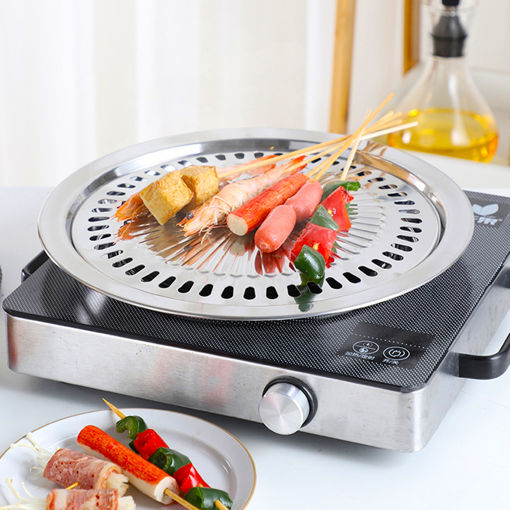 32CM Korean BBQ Pan Memanggang Panci Panggangan Memasak Grill Pan