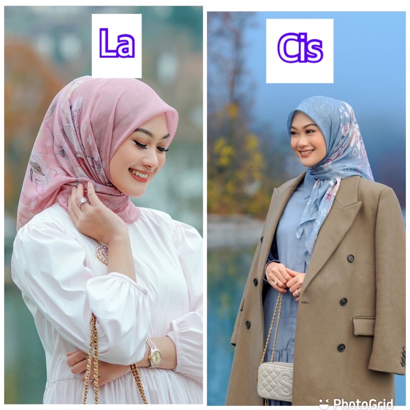 The Nada Series La Cis voal square buttonscarves benang jarum bs bj new bukan preloved