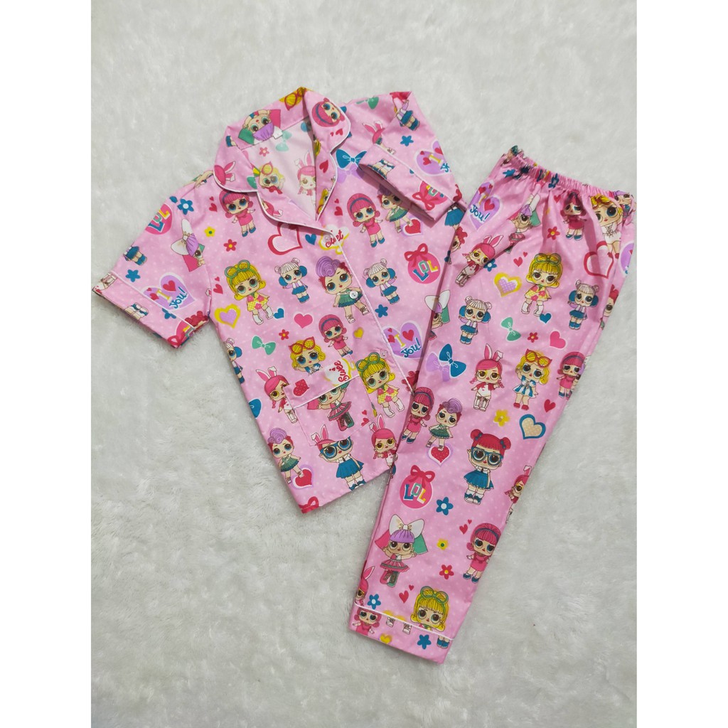 VeriFel Piyama Balita Cewek Katun Micro Impor Motif Kartun Karakter Promo Murah Setelan CP / PP Usia 1 th - 5 th-6