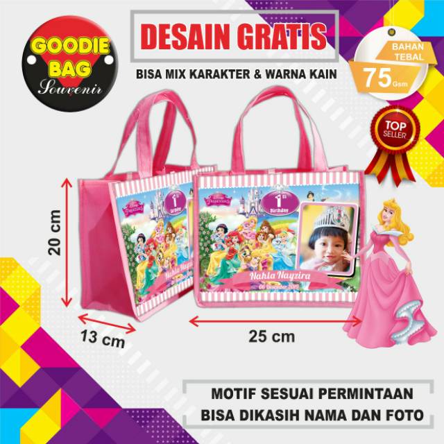 

Tas ultah goodie bag souvenir tas ulang tahun custom