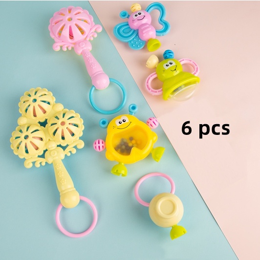 Mainan Gigitan Bayi PP/Silikon Kids Toys Baby Teether Rattle Teething Kit Mainan Bayi Lucu WJ03