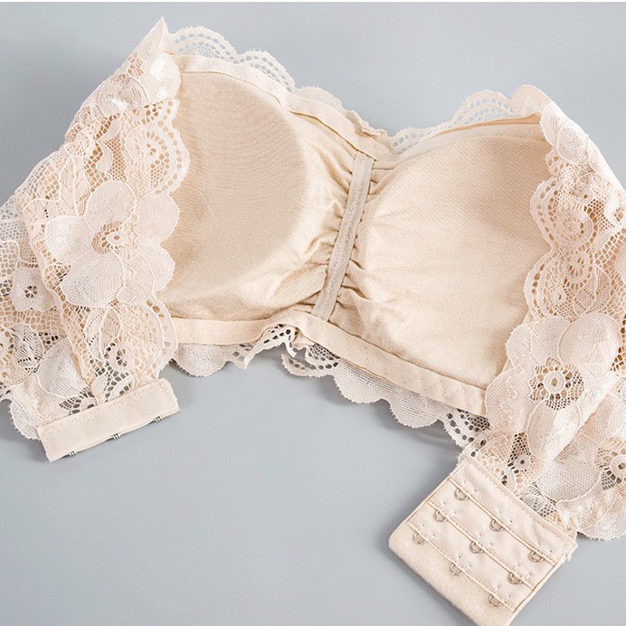 Blackpink Bra Kemben Motif Bunga Bahan Lace Tanpa Tali Fashion Wanita 1001