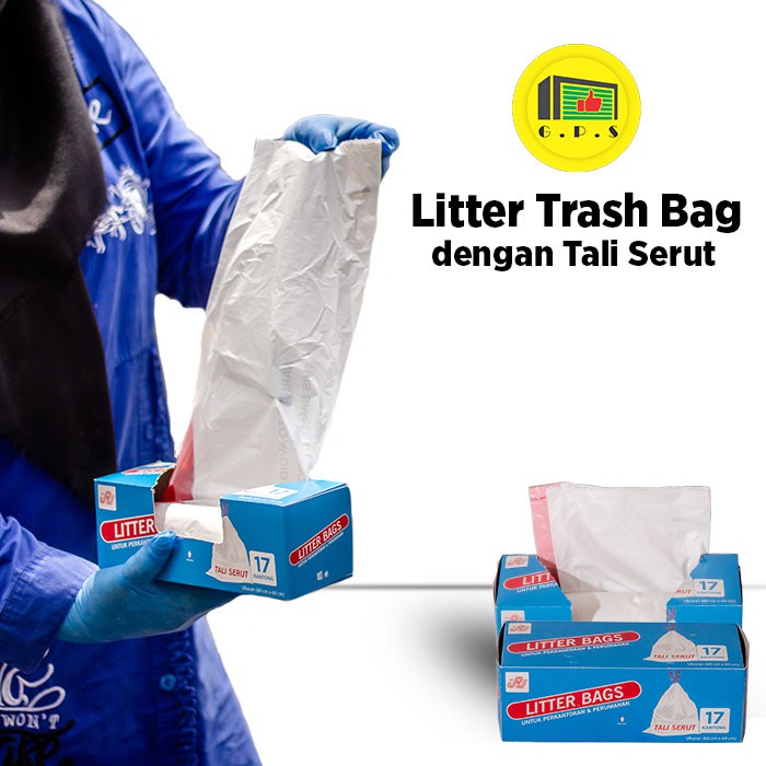 Litter Trash Bag Dengan Tali Serut Uk. 60 x 69