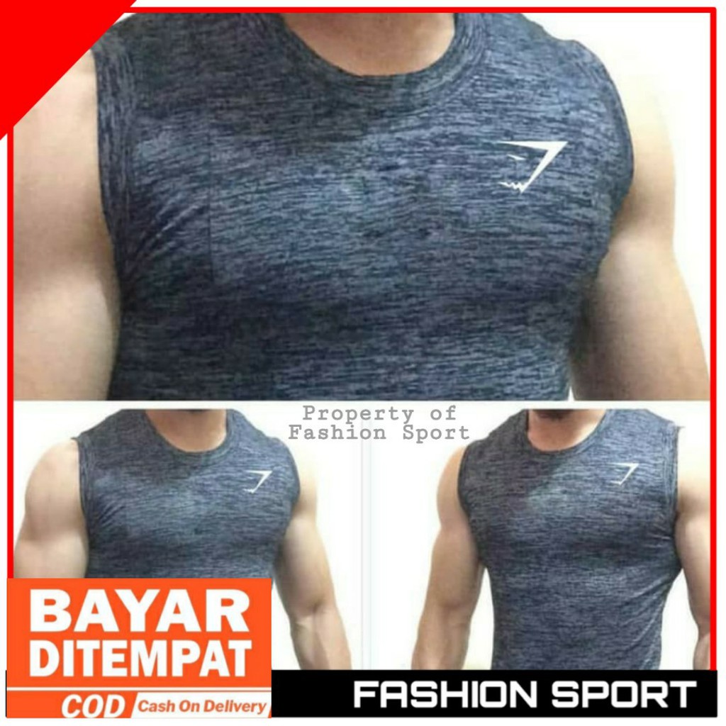 Baju Kaos  Singlet  Pria Siro Olahraga Training Sport Lari 