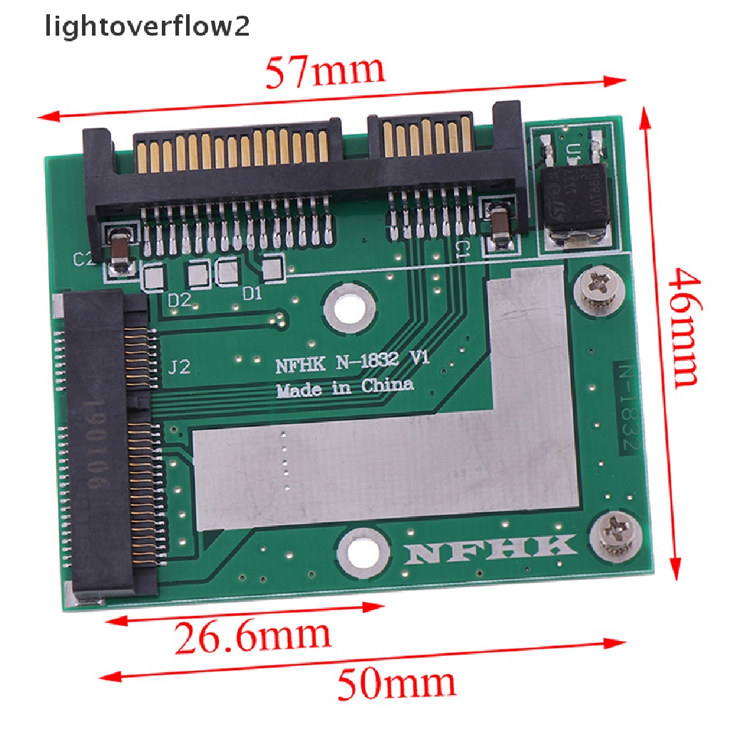 (Light2) Modul Adapter Konverter Msata Ssd Ke Sata 6.0gps 2.5