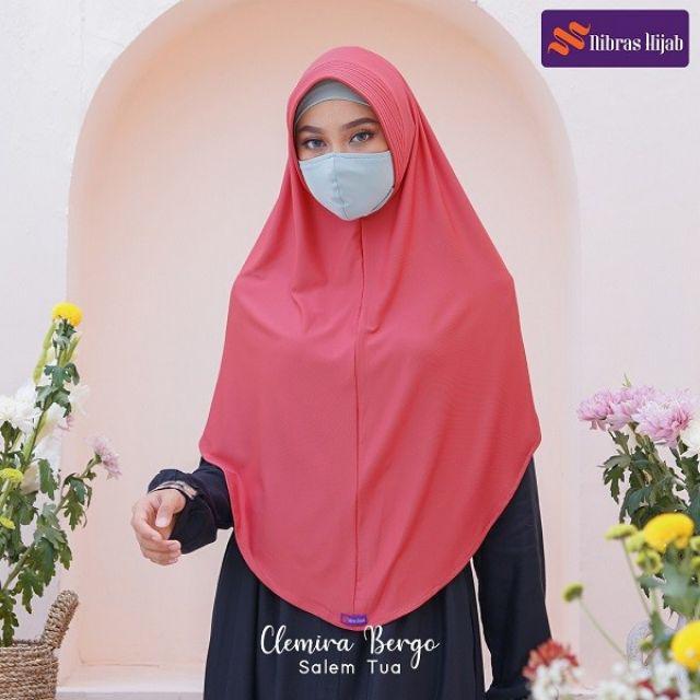CLEMIRA BERGO SET NIBRAS HIJAB+MASKER-Salem tua