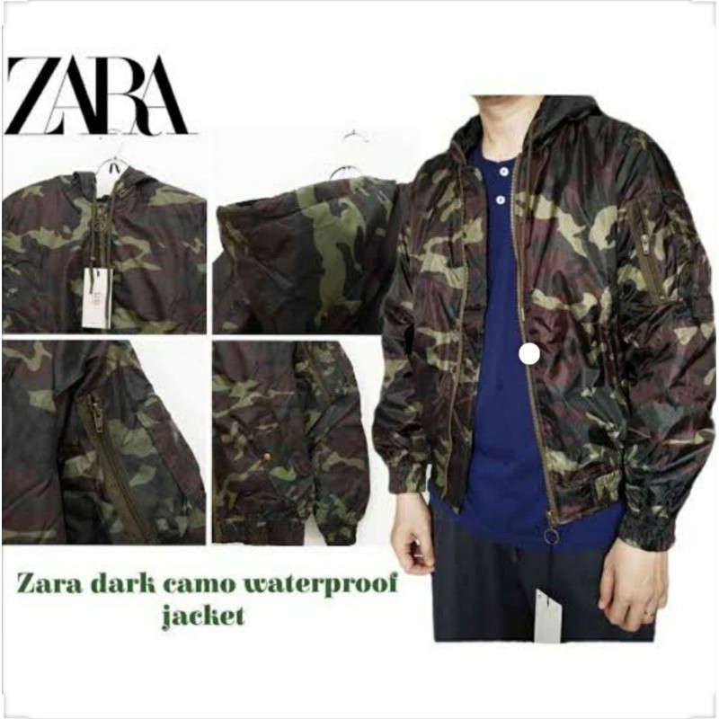 Zara Man Bomber Camo Waterproof Jacket ORIGINAL 100%