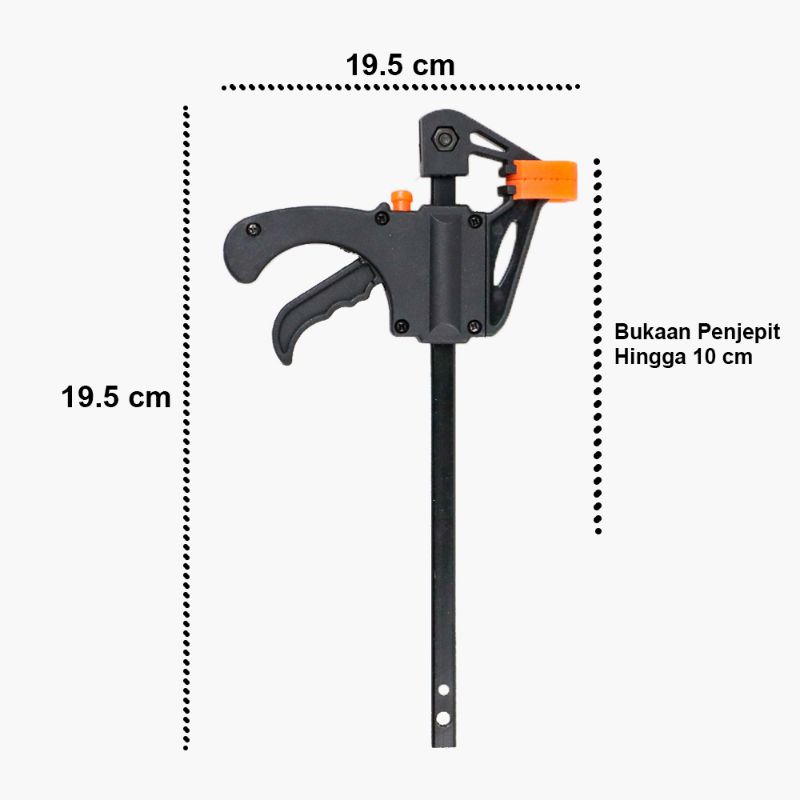 Speed Squeeze Ratcheting Clamp Penjepit Kayu Black