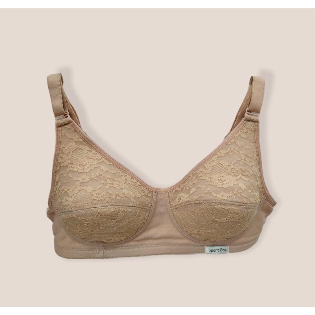 Glena Basic Non Wire Bra - Brown