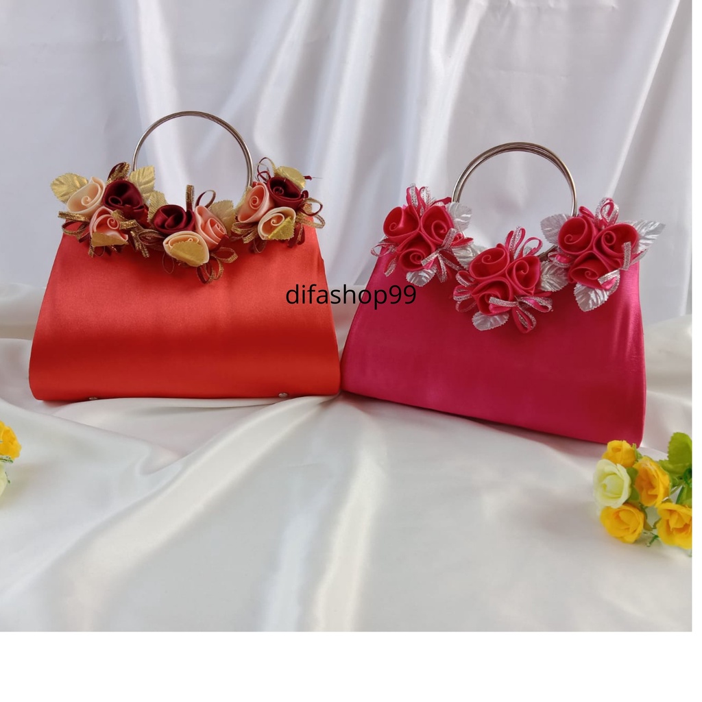 TAS PESTA WARDAH MODEL CLUTCHES DAN SELEMPANG BAHAN SATIN HALUS MURAH BISA COD BEST SELLER BELI 2 SATU ONGKIR READY STOK