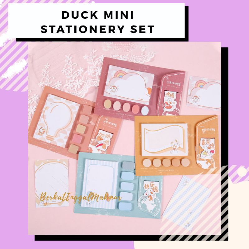 

Memo Sticky Notes Mini Stationery Set Energy of Duck