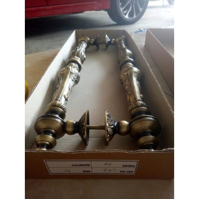 Handel Pintu Rumah Kuningan Mewah Baut Tembus Gagang Pintu Antik Panjang 64 Cm