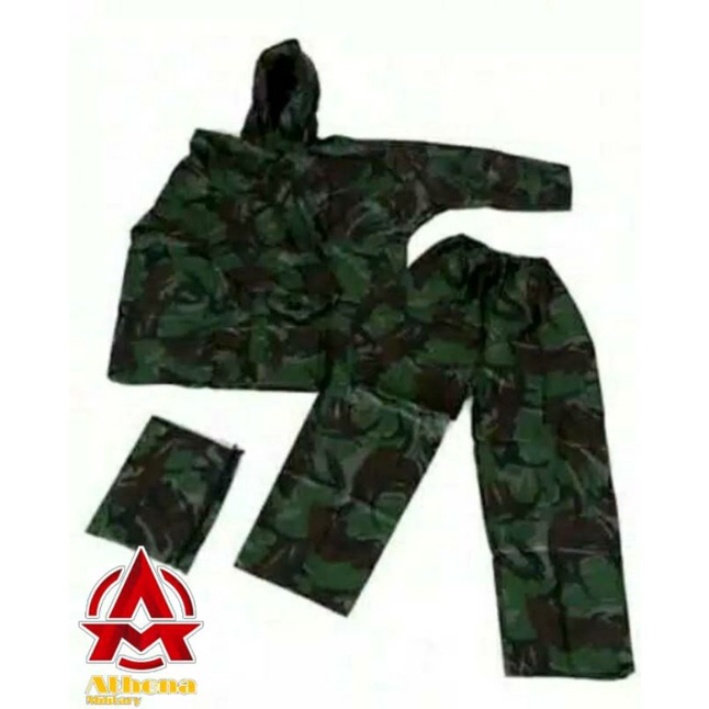 Jas hujan loreng TNI | jas hujan army | setelan mantel loreng army tactical