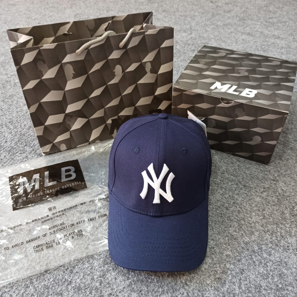 Topi MLB ORIGINAL Import - NY MLB CLASSIC NAVY LOGO WHITE