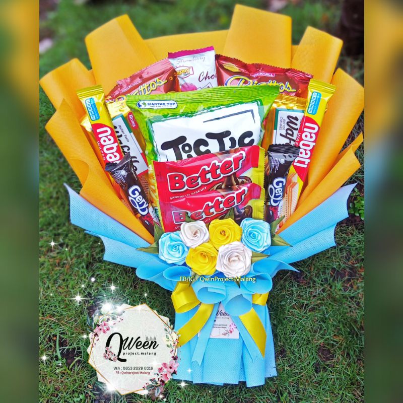 

Buket Snack + hias bunga