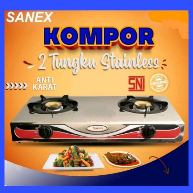 Sanex , OMICKO  ,  Kompor  , Kompor Gas 2 Tungku +  SELANG WINN GAS