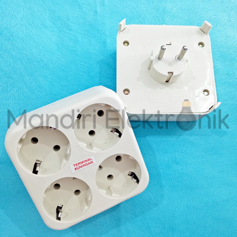 Steker StopKontak 4 Lubang Uticon Multi S448 S-448 - Stop Kontak Uticon 4in1 4 Lubang