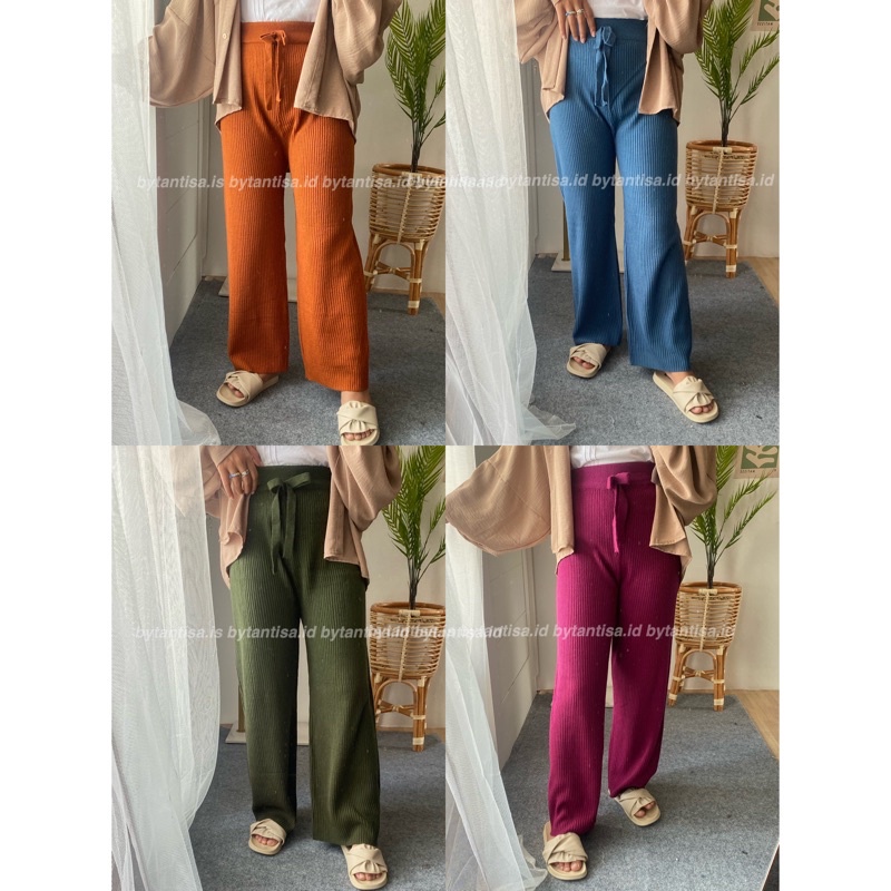 CELANA RAJUT SALUR KNIT PANTS FULL KARET