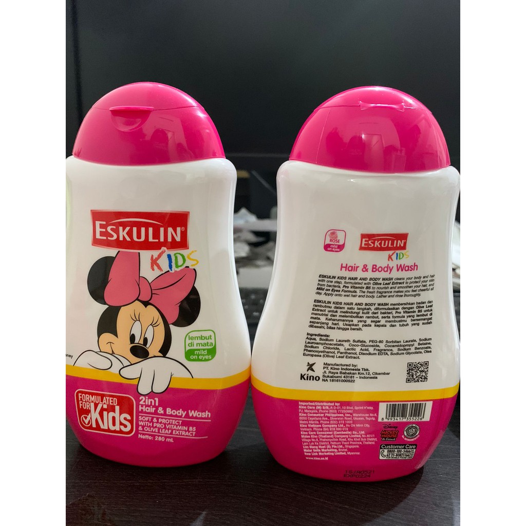 ESKULIN KIDS 2 IN 1 HAIR AND BODYWASH 280 ML / SABUN MANDI ANAK ESKULIN