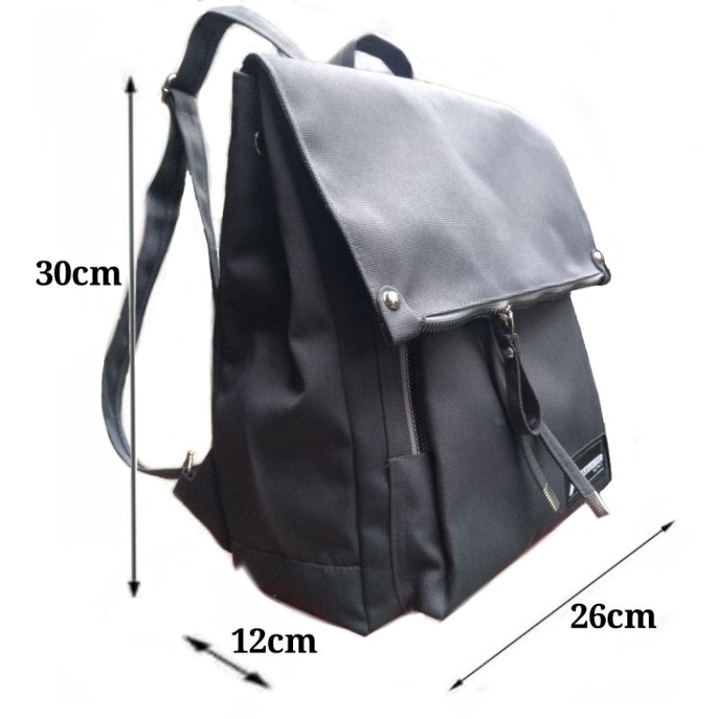 DISTRO  Klub New Arrival - Tas Ransel Canvas IAC Backpack Up to 10 inch - Tas Sekolah Tas Wanita Daypack