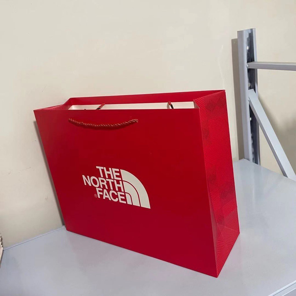 

T10 Thenorthface Red White Label North outdoor sports paper bag handbag shopping bag large