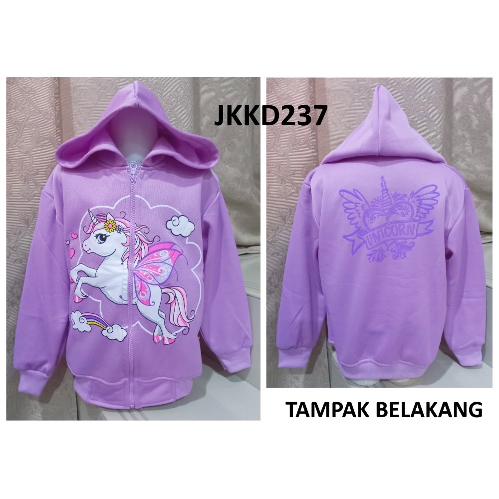 Jaket Anak Perempuan Unicorn Rainbow Ungu - JKKD237