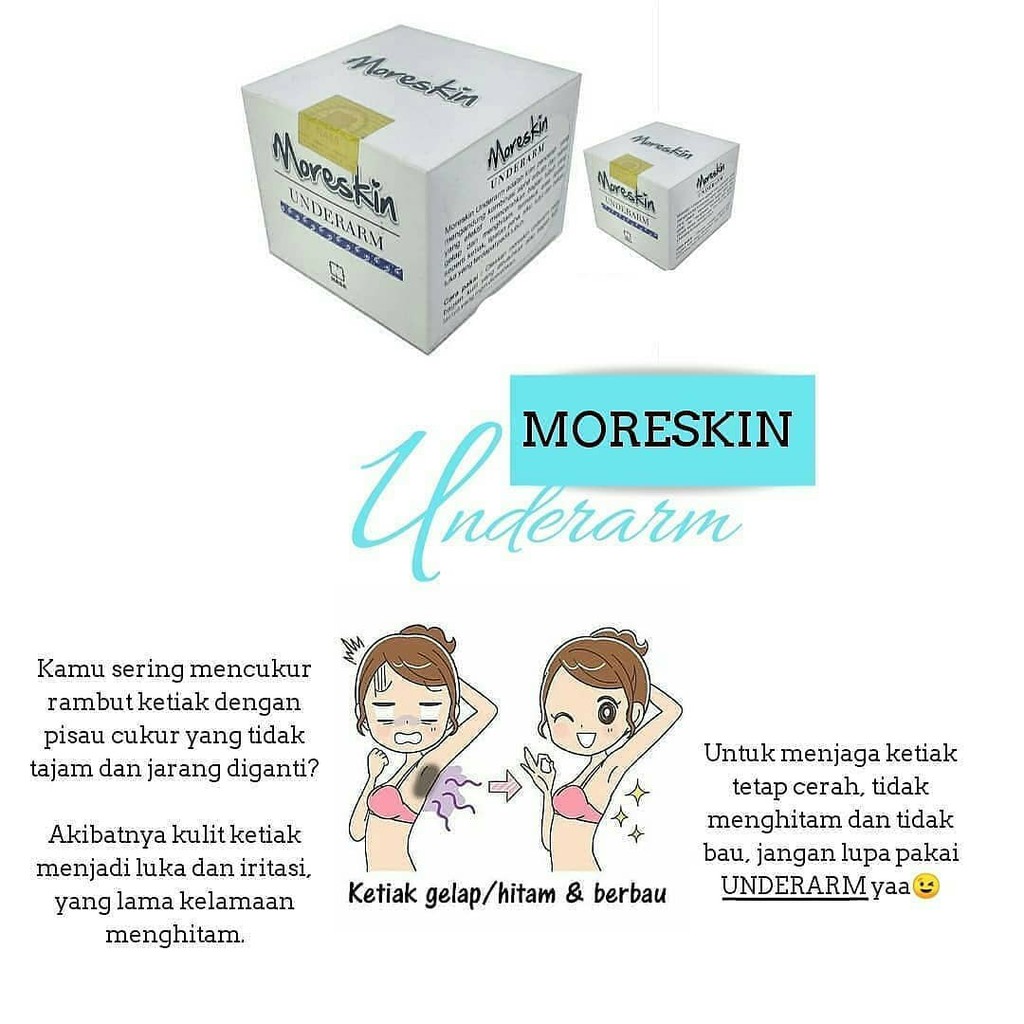 Moreskin Underarm Pemutih ketiak Pemutih Lutut Bekas Luka Memutihkan Kulit Gelap