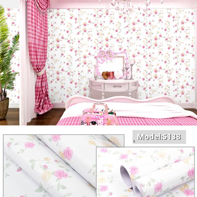 WALLPAPER STIKER DINDING.CORAK.sabi pink