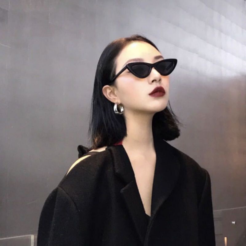 Kacamata Hitam Sunglasses Anti Radiasi UV Gaya Cat Eye Model Fashion Korea Pria Wanita