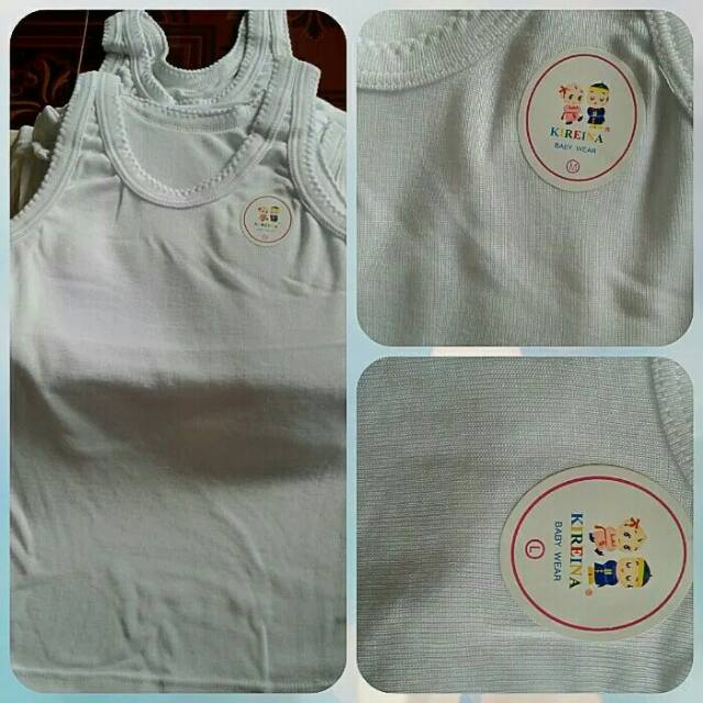 Singlet kaos dalam dalem kutang anak bayi cewe cowo putih polos