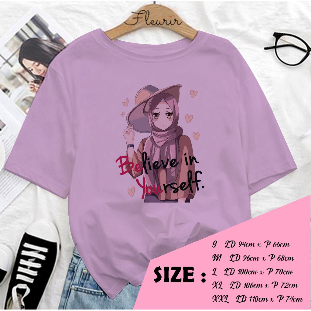 FLEURIR - KAOS HIJAB BE YOU WANITA DEWASA KAOS OVERSIZE TUMBLR TEE UNISEX JUMBO