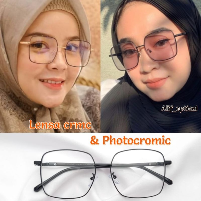 FRAME + LENSA - KACAMATA MINUS ANTIRADIASI - FRAME KOREA TERBARU - FRAME BESI UNISEX BISA (CEWEK/COW