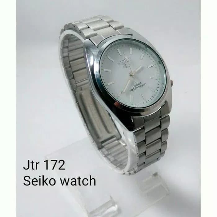 Terlaris Jam tangan rantai wanita seiko watch silver hitam stainless