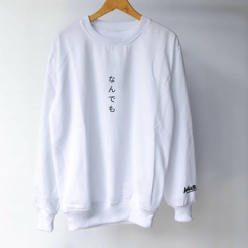 KSU.691075 ◦ sweater kerah tinggi pria xxl crewneck pria murah keren putih jumbo suwiter pria distro
